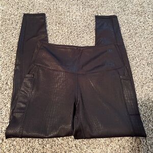 Black Snake Textured Leggings